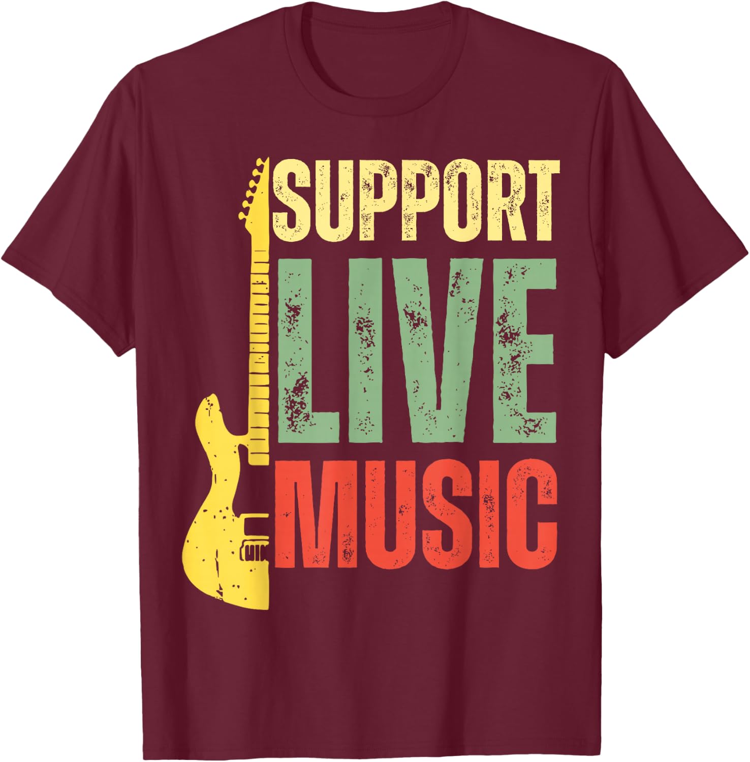 Support Live Music Lovers Music Concert Festival Local Bands T-Shirt - T-Shirt | Maroon