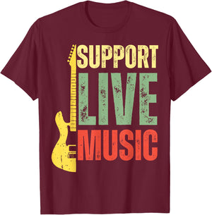 Support Live Music Lovers Music Concert Festival Local Bands T-Shirt - T-Shirt | Maroon