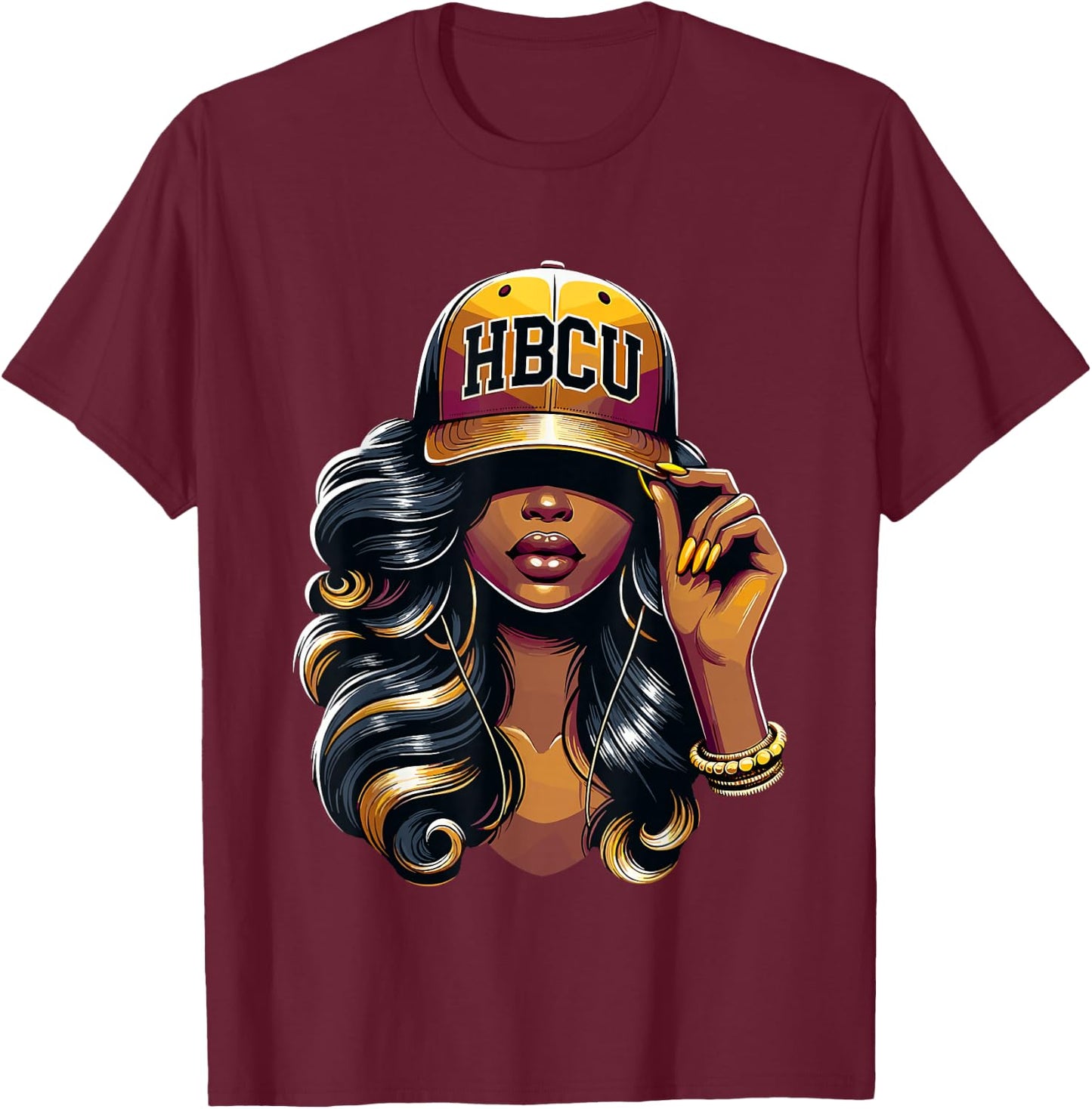 Beautiful Black Educated Girl HBCU T-Shirt - T-Shirt | Maroon