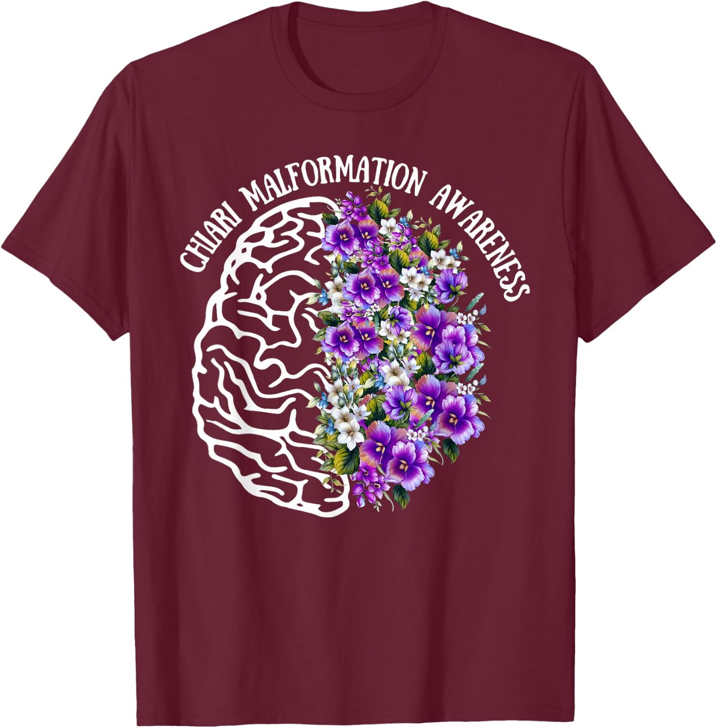 Chiari malformation - ACM awareness - zipperhead - brain T-Shirt - T-Shirt | Maroon