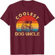 Coolest Cocker Spaniel Dog Uncle Dog Sunglasses Fathers Day T-Shirt - T-Shirt | Maroon