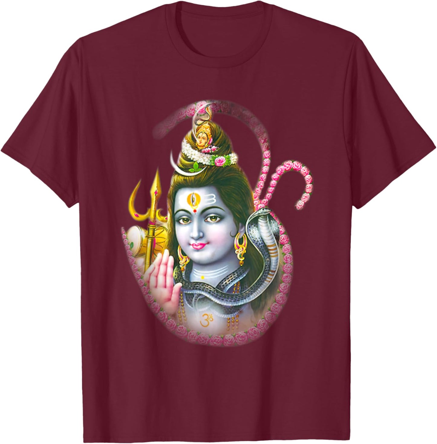 Yoga Shirts Spiritual Hindu God Krishna Meditation T-Shirt - T-Shirt | Maroon