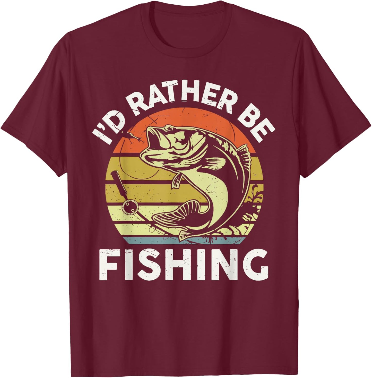 Id Rather Be Fishing-Shirt Men Women Boy Kids Funny Dad T-Shirt - T-Shirt | Maroon