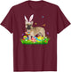 Bunny French Bulldog With Egg Basket Easter Hunting Egg Men Women T-Shirt - T-Shirt | Maroon