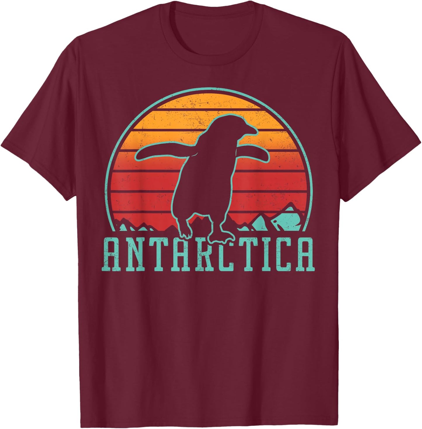 Antarctica Continent - Penguin - Penguins South Pole T-Shirt - T-Shirt | Maroon