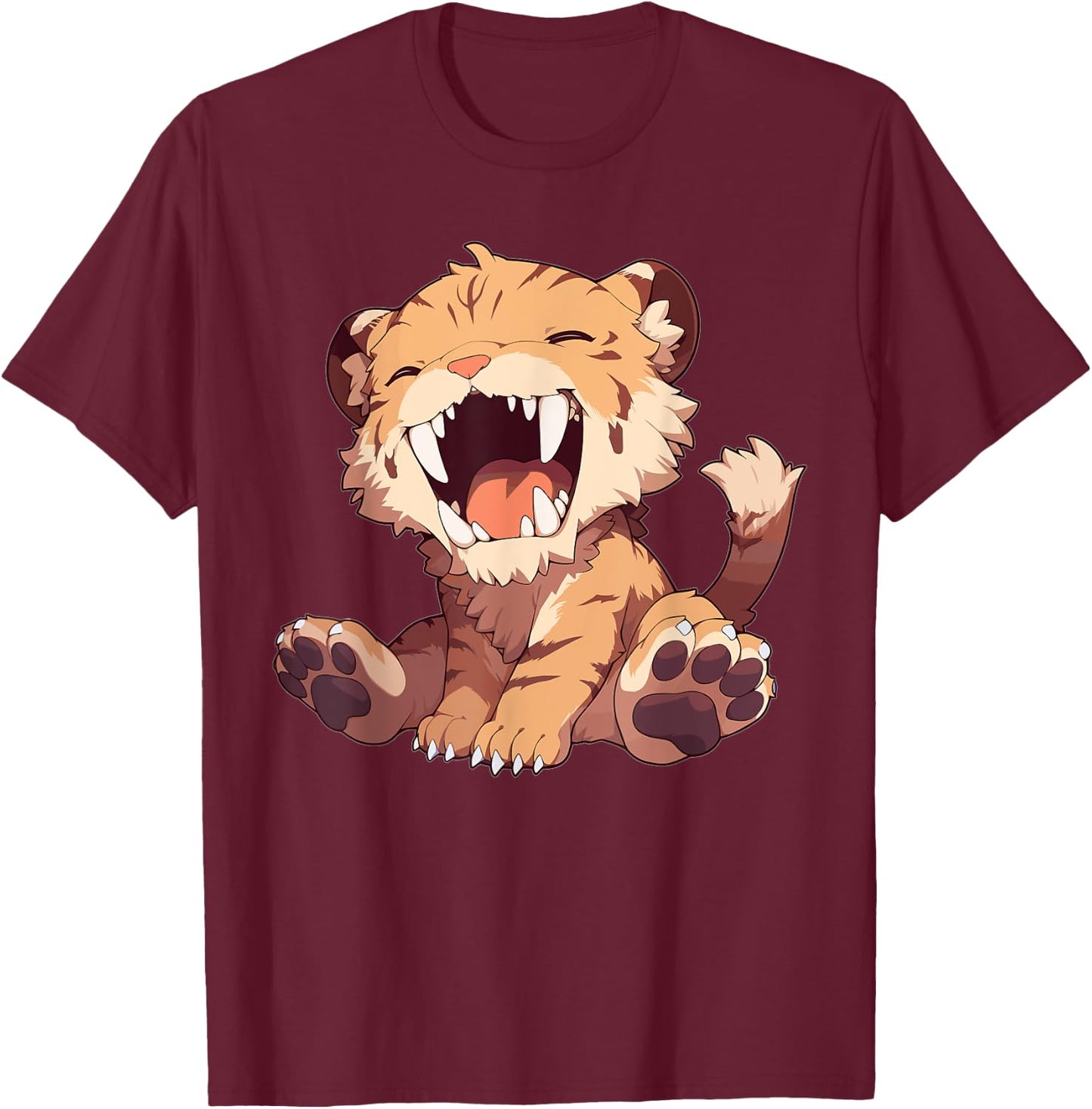 Saber-Toothed Tigers Saber-Toothed Tiger T-Shirt - T-Shirt | Maroon