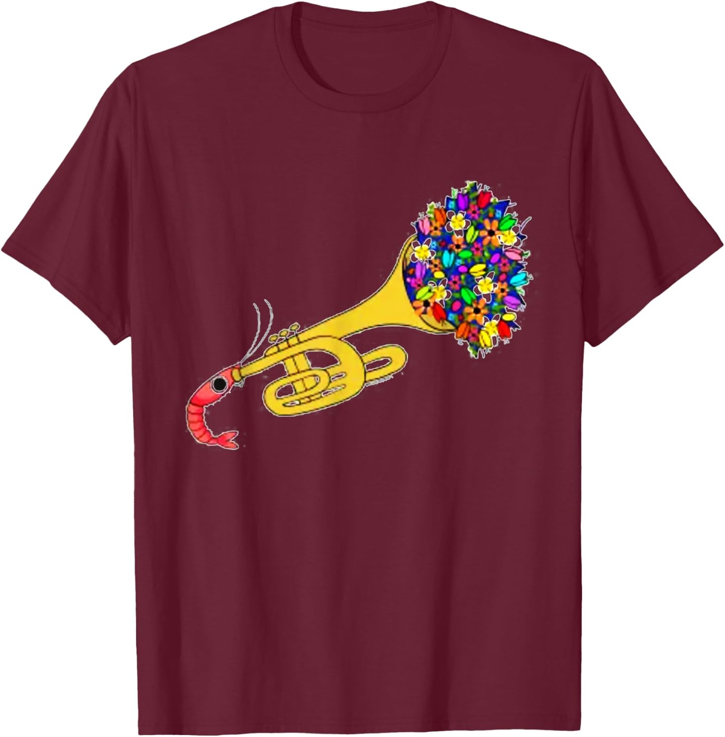 Trumpet Shrimp T-Shirt - T-Shirt | Maroon