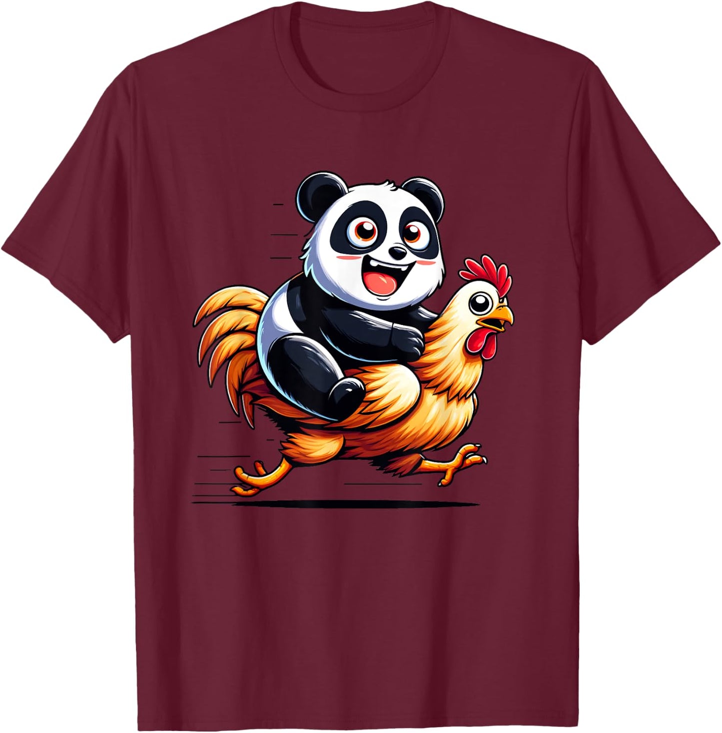 Funny Panda Chicken Rooster Animal Lovers Men Women Kids T-Shirt - T-Shirt | Maroon