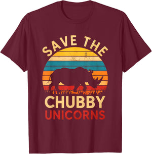 Save The Chubby Unicorns Rhino Animal Rights Conservation T-Shirt - T-Shirt | Maroon