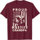 Proud Mastiff Dog Grandpa American Flag Patriotic Dog Owner T-Shirt - T-Shirt | Maroon