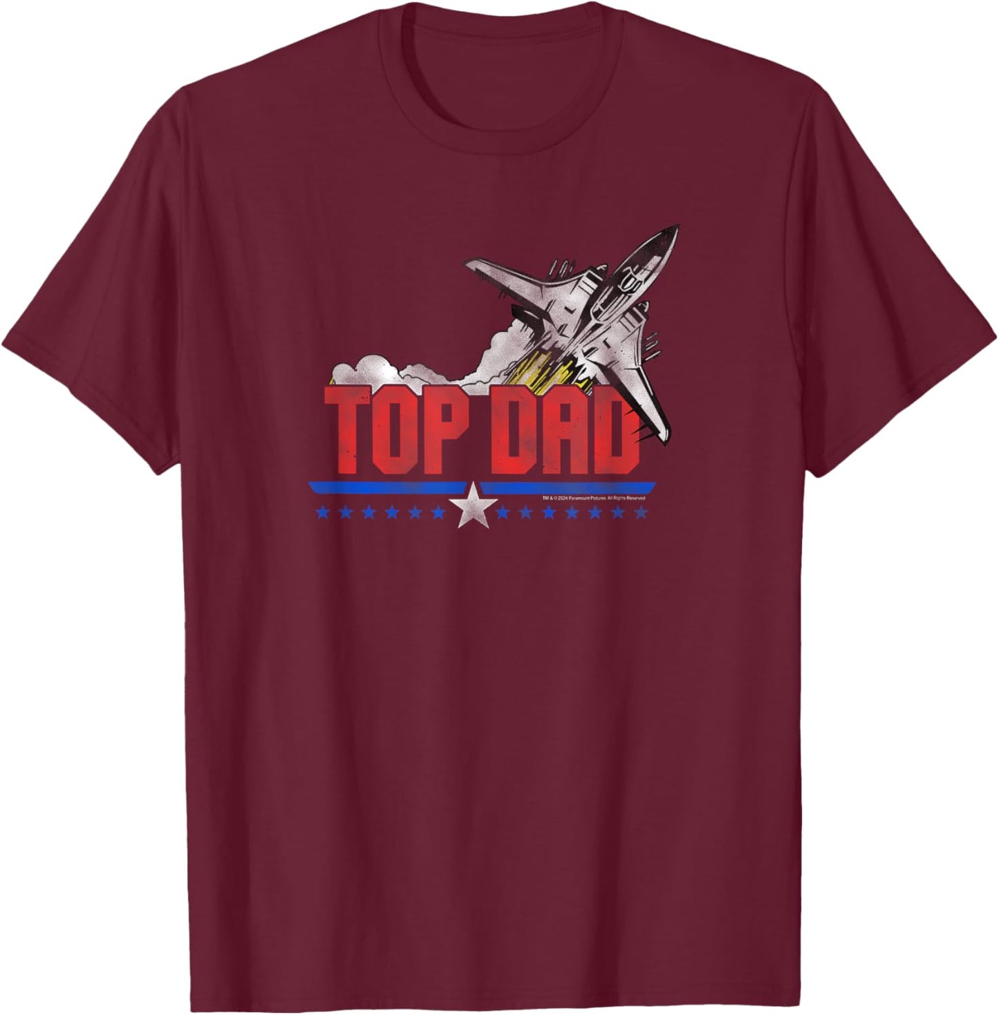 Top Gun Top Dad Father's Day Fighter Jet Action Movie T-Shirt - T-Shirt | Maroon
