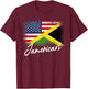 Jamerican - American Jamaican Roots America Jamaica Flag T-Shirt - T-Shirt | Maroon