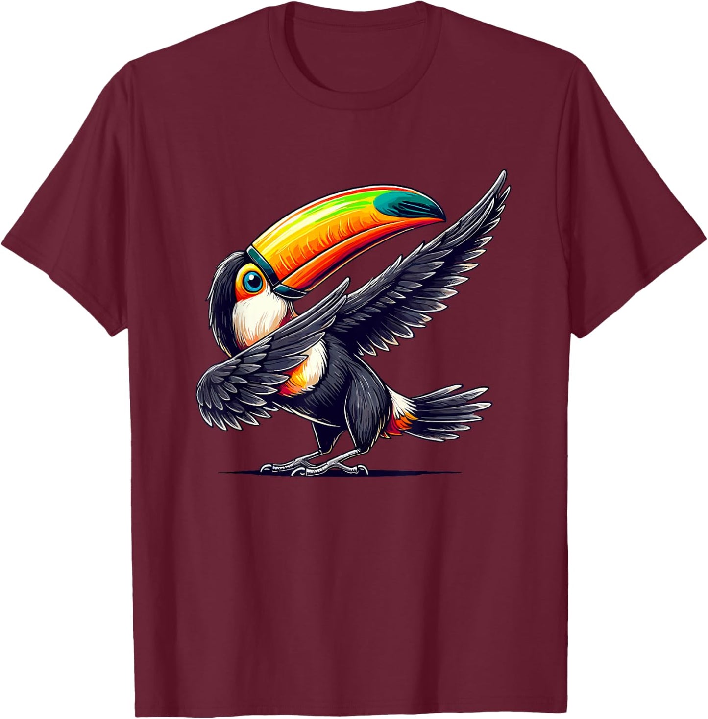 Toucan Dabbing | Tropical Bird, For Kids & Cute Toucan T-Shirt - T-Shirt | Maroon