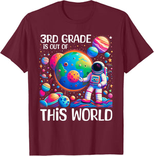 3rd grade Is Out Of This World Back To School Astronaut Kids T-Shirt - T-Shirt | Maroon