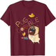 The Secret Life Of Pets Pug Dorable Playing Big Chest Poster T-Shirt - T-Shirt | Maroon