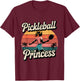 Pickleball Princess Retro Pickleball Girl With Paddle T-Shirt - T-Shirt | Maroon
