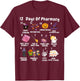 12 Days Of Pharmacy Halloween Pharmacists Tech Spooky Season T-Shirt - T-Shirt | Maroon