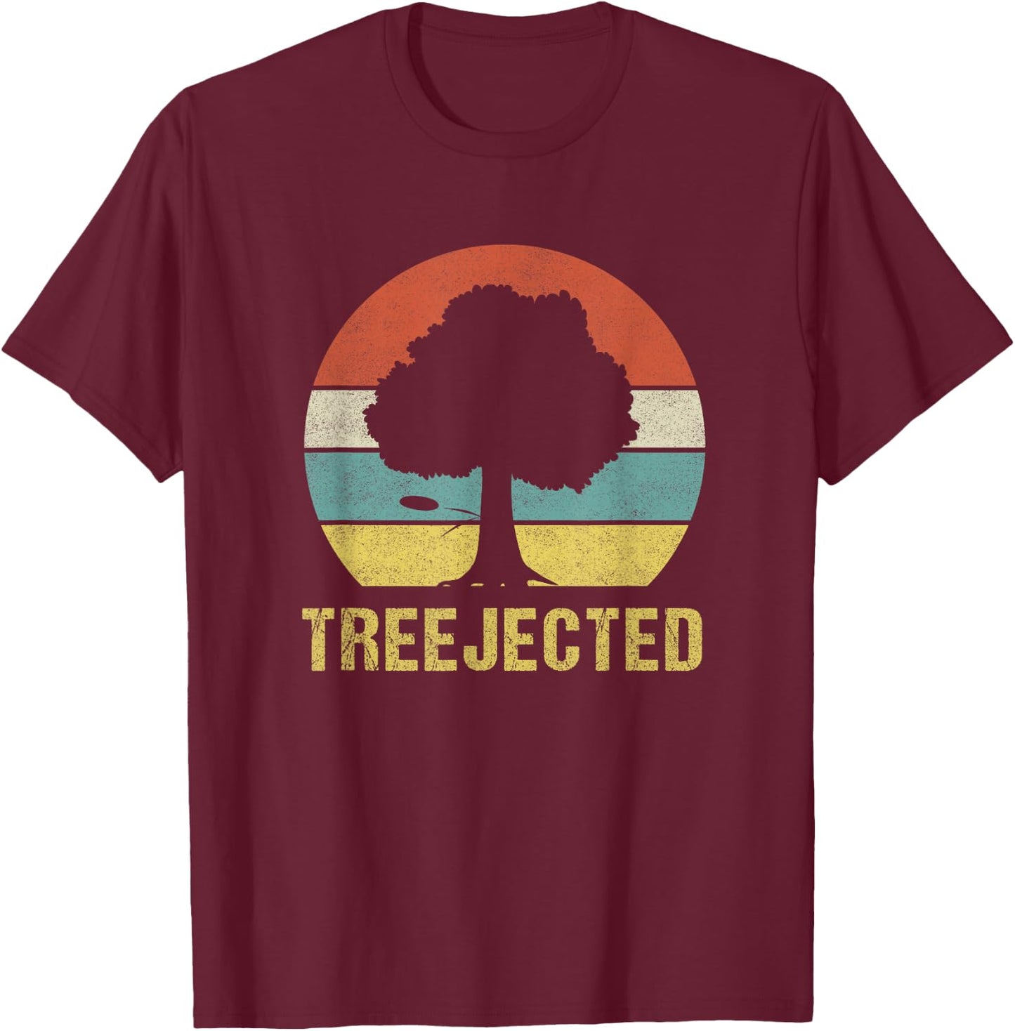 Disc Golf Treejected Design for a Disc-Golf Player T-Shirt - T-Shirt | Maroon