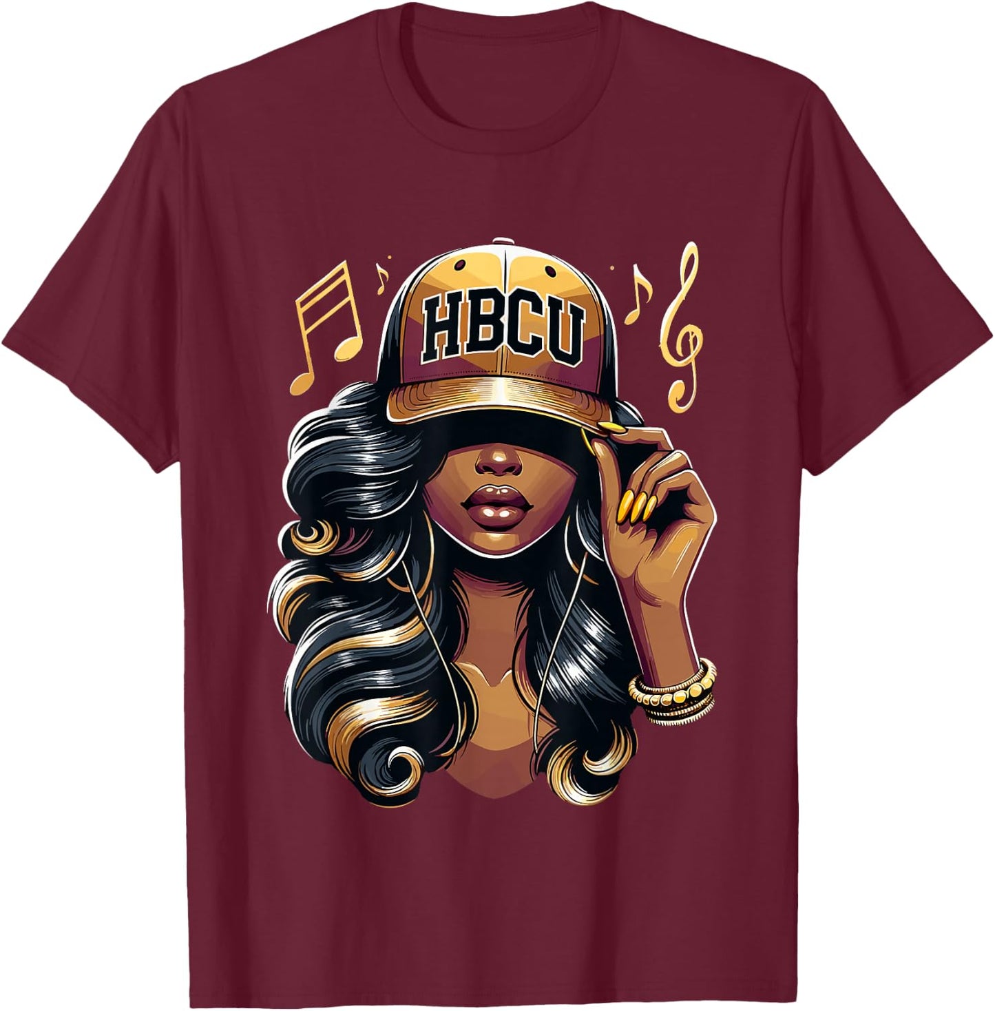 Beautiful Black Women HBCU T-Shirt - T-Shirt | Maroon