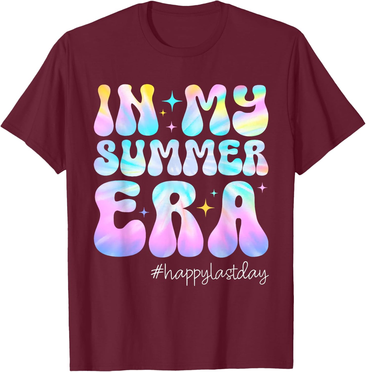 Happy Last Day of School In My Summer Era Teacher Kids T-Shirt - T-Shirt | Maroon