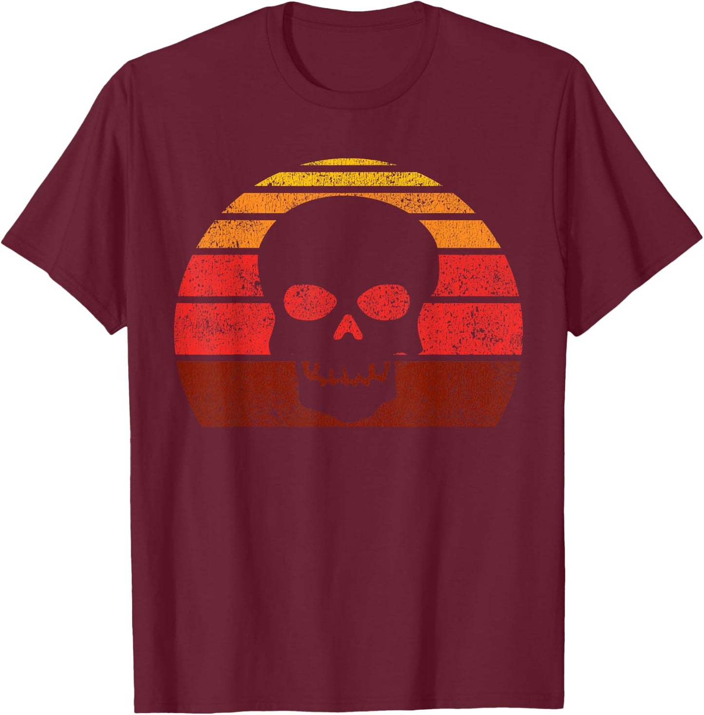 Retro Vintage Skull Tattoo Art Halloween Gift Men Women T-Shirt - T-Shirt | Maroon