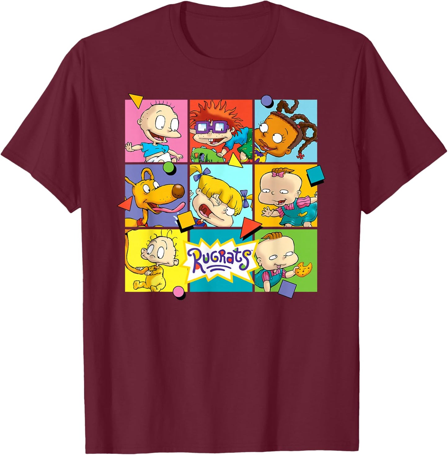 Rugrats - Character Squares T-Shirt - T-Shirt | Maroon