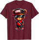 Trini Teddy Bear Cute Trinidad Flag Trinidadian Carnival Art T-Shirt - T-Shirt | Maroon