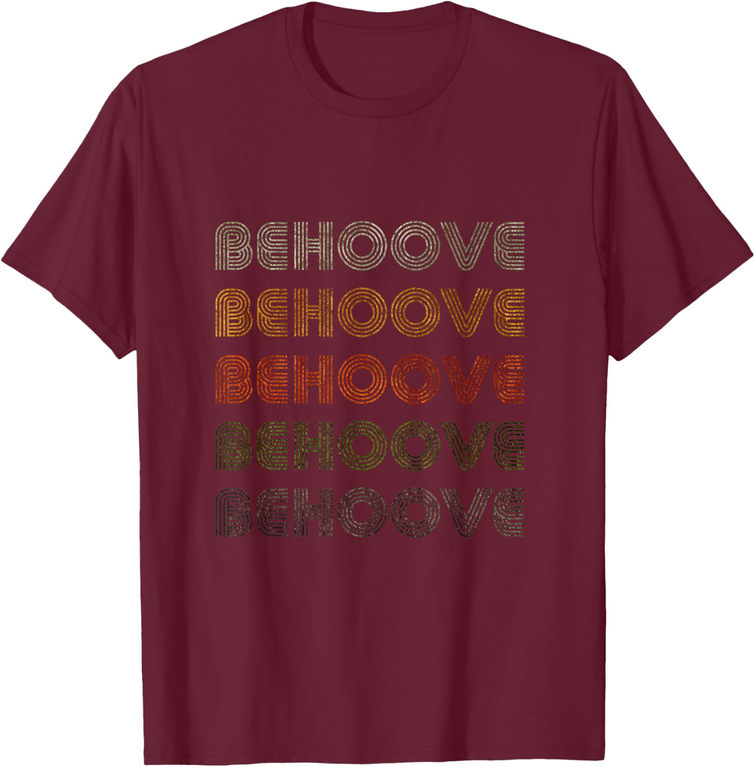 Love Heart Behoove Grunge Vintage Style Black Behoove T-Shirt - T-Shirt | Maroon