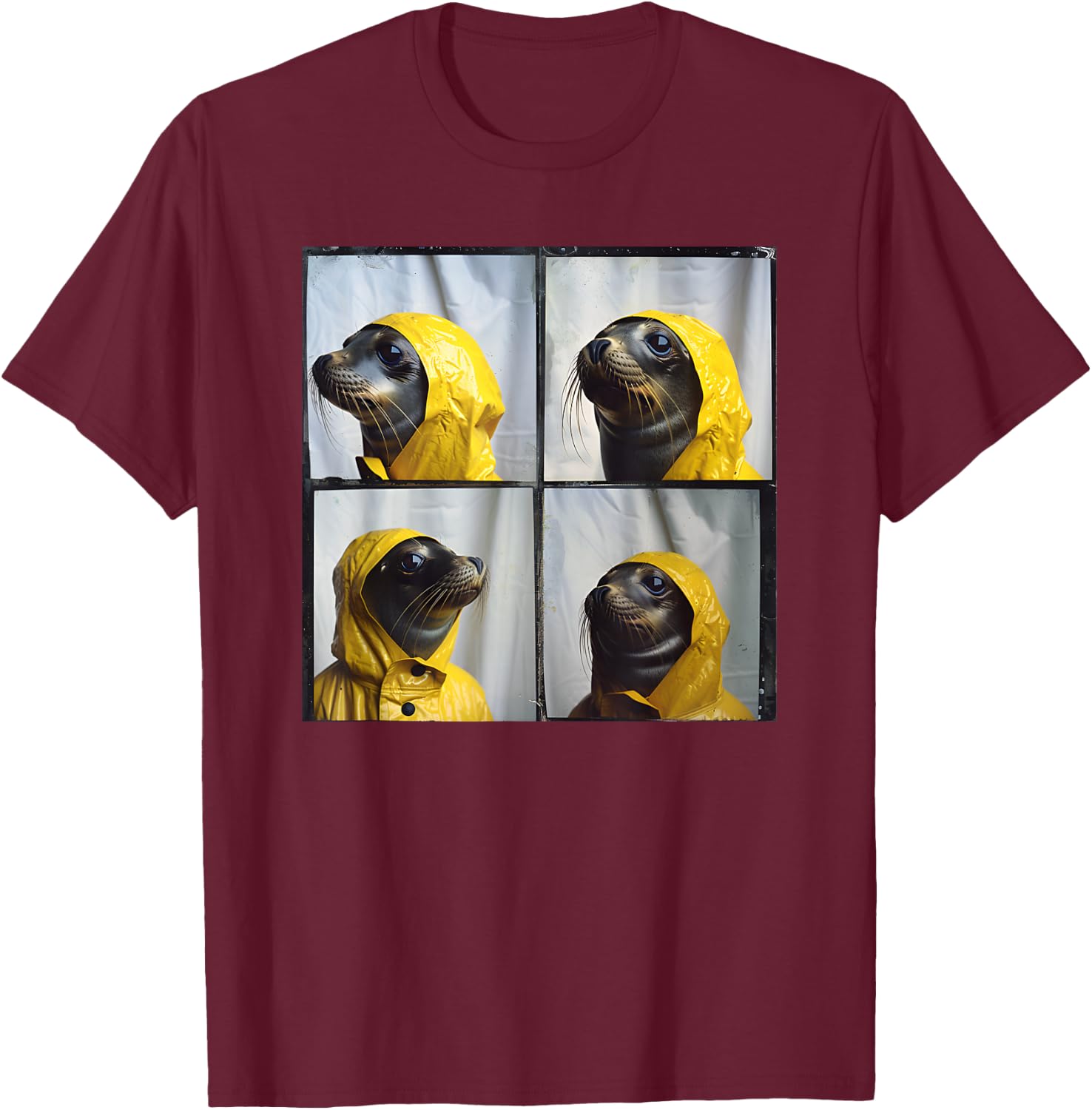 Cute Sea Lion Funny Animal Photobooth Ocean Harbor Seal T-Shirt - T-Shirt | Maroon