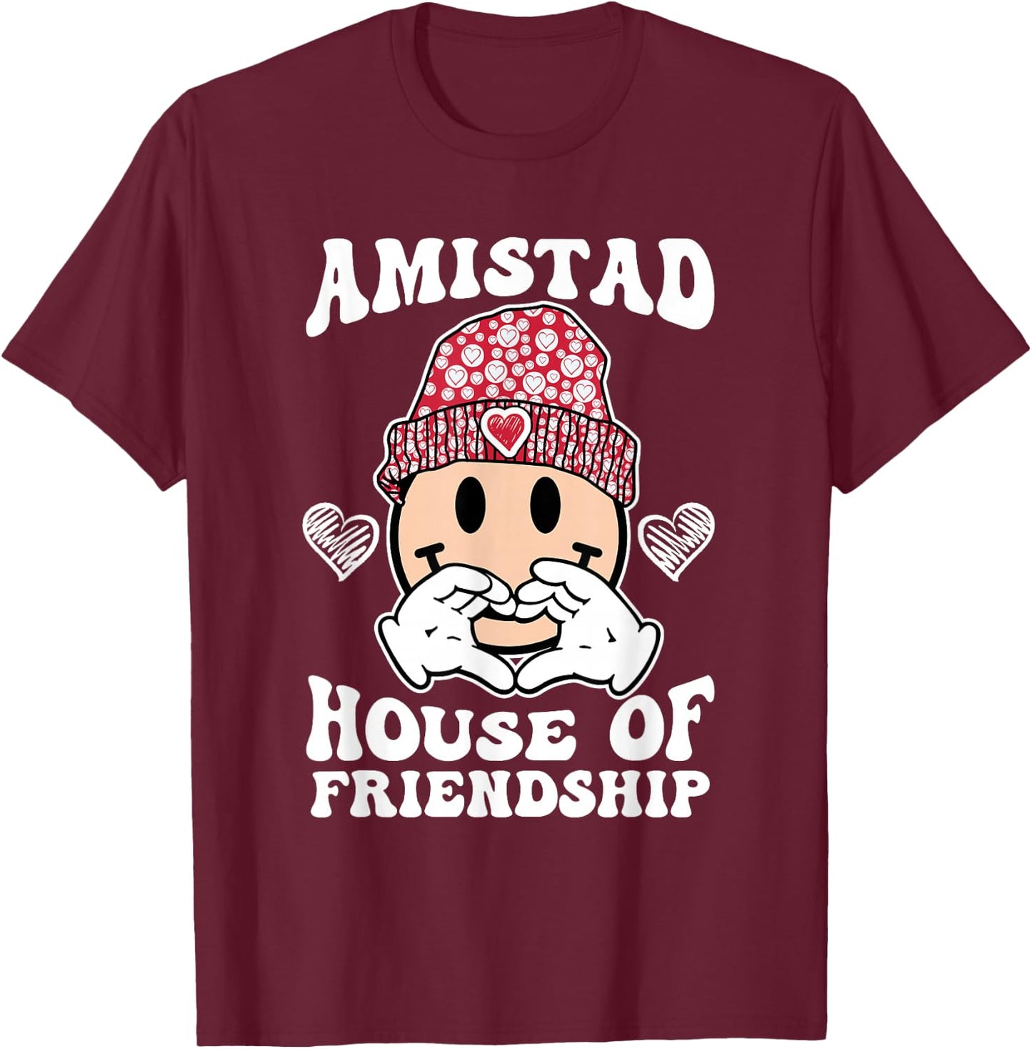 Amistad House Of Friendship Friendly School Spirit Kids T-Shirt - T-Shirt | Maroon