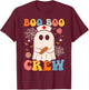 Groovy Retro Boo Boo Crew Nurse Funny Ghost Halloween Nurse T-Shirt - T-Shirt | Maroon