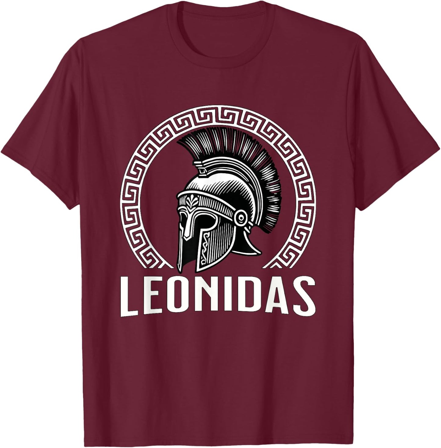 Leonidas King of Sparta Ancient Spartan Helmet T-Shirt - T-Shirt | Maroon
