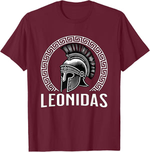Leonidas King of Sparta Ancient Spartan Helmet T-Shirt - T-Shirt | Maroon