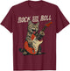 Rock and Roll Guitar Cat Vintage ROCK Guitarist Cat T-Shirt - T-Shirt | Maroon