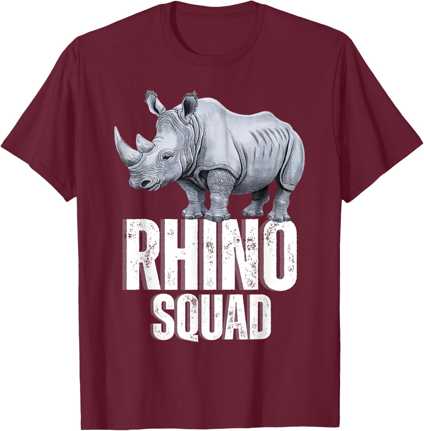 Rhino Squad Rhino Team Rhino Lover Rhinoceros Women Kids Men T-Shirt - T-Shirt | Maroon