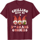 3rd Grade Teacher Christmas Chilling With My Gnomies Third Men Women Kids T-Shirt - T-Shirt | Maroon