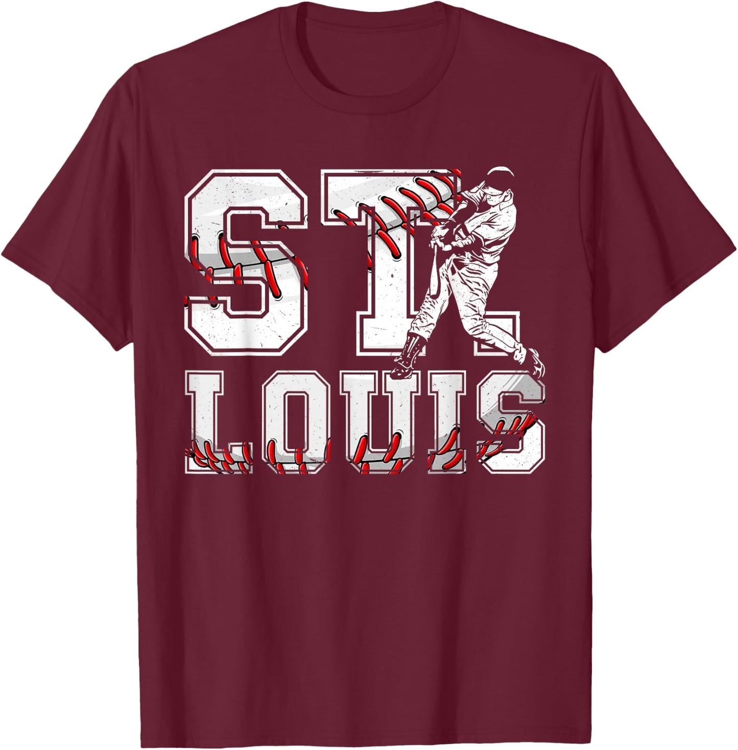 St. Louis Retro Baseball Lover Met At Game Day Men Boys Kids T-Shirt - T-Shirt | Maroon