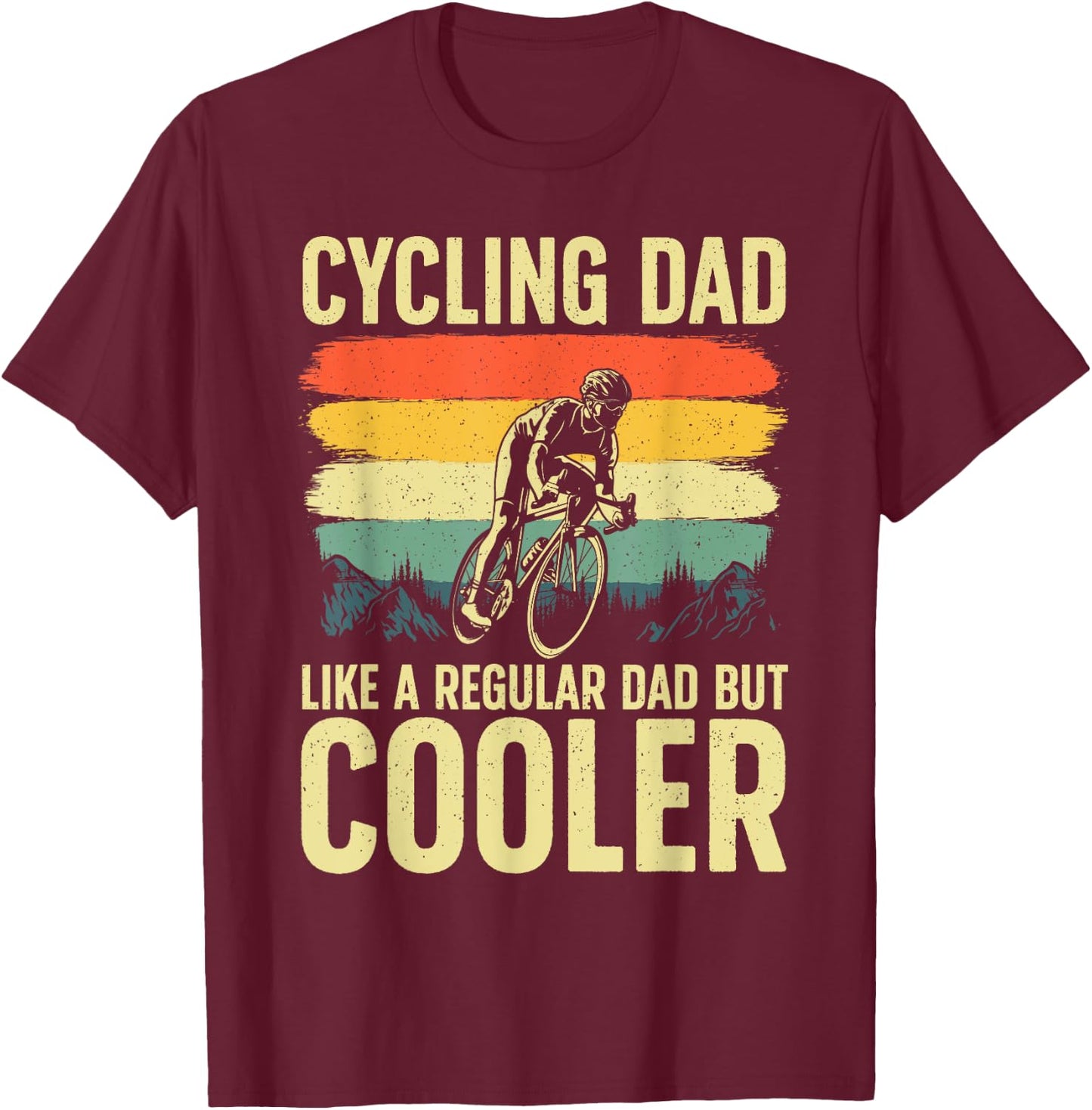 Cool Cycling For Dad Men Bicycling Bikers Bicycle Bike Rider T-Shirt - T-Shirt | Maroon