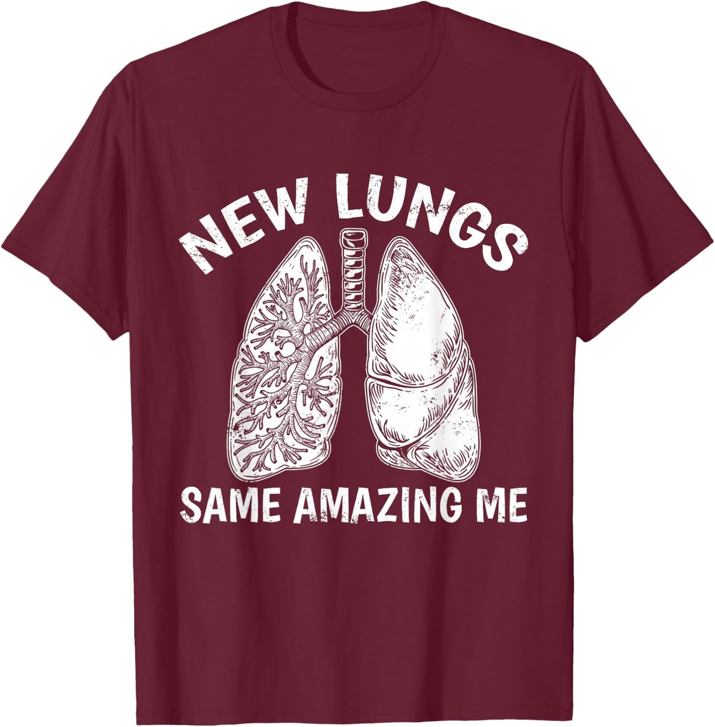 Lung Transplant Contains Recycled Parts Organ Recipient T-Shirt - T-Shirt | Maroon