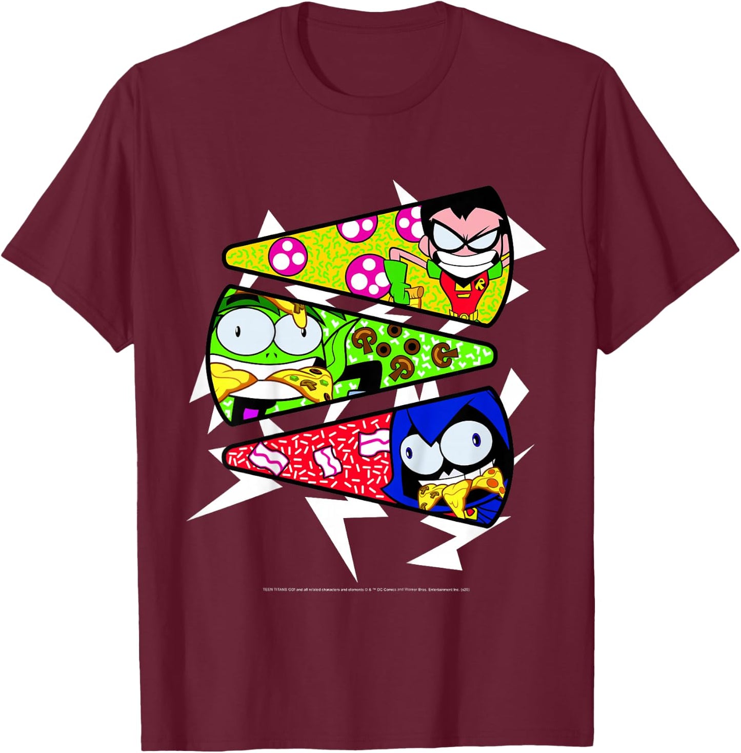 Kids DC Comics Teen Titans Go! Pizza Panels T-Shirt - T-Shirt | Maroon