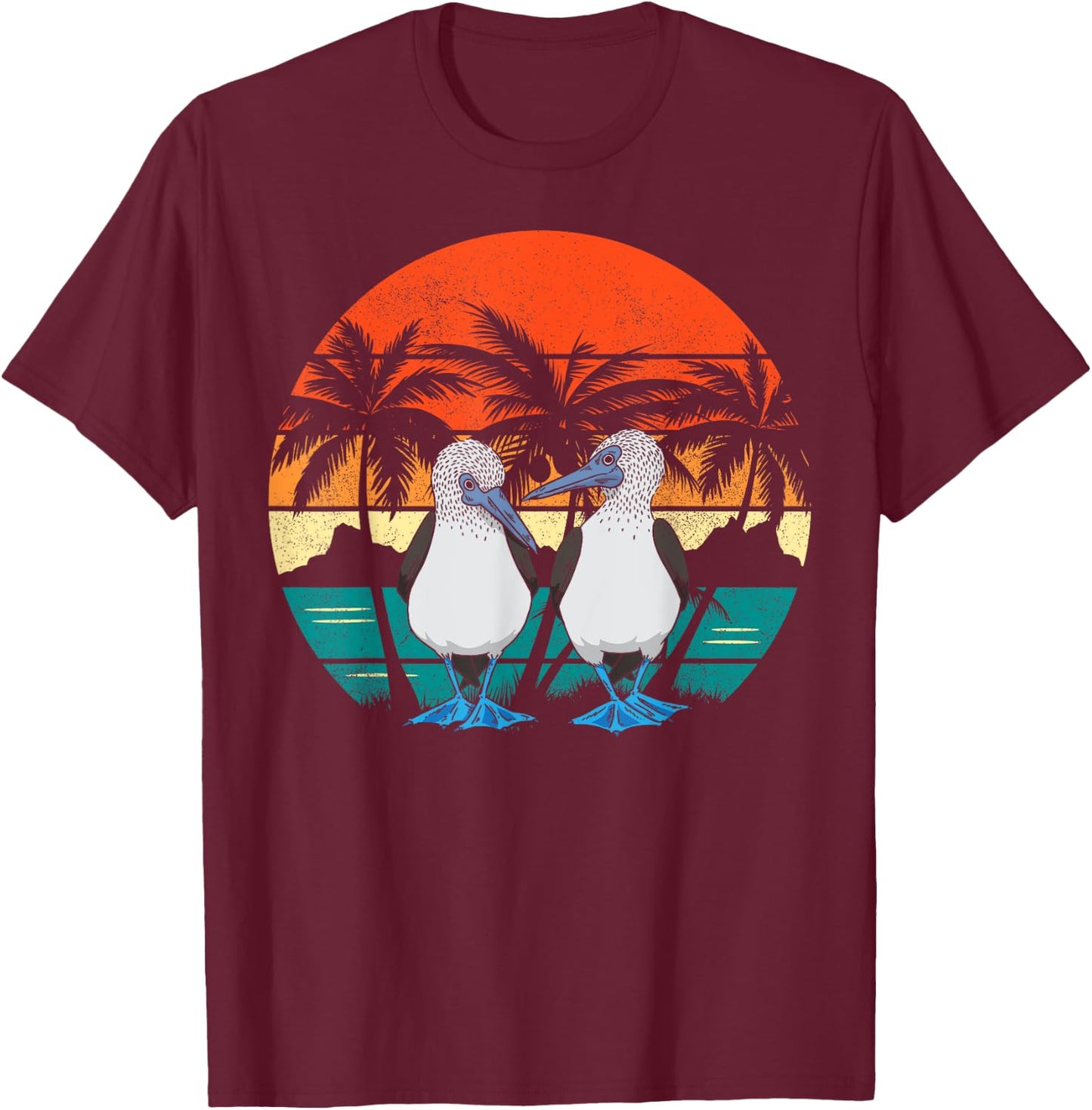 Seabirds Blue-footed Booby Galapagos Bird T-Shirt - T-Shirt | Maroon