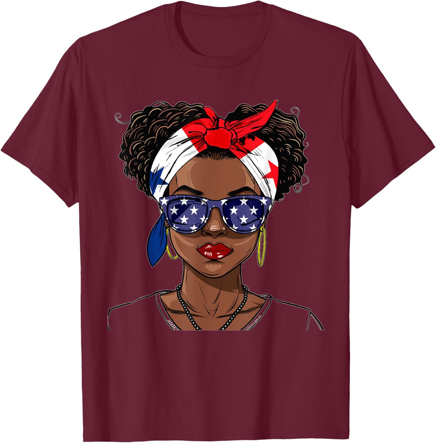 Panama Flag Outfit for Woman American Souvenirs Panamanian T-Shirt - T-Shirt | Maroon