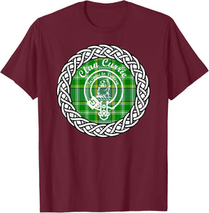 Clan Currie surname last name Scottish Tartan Crest T-Shirt - T-Shirt | Maroon
