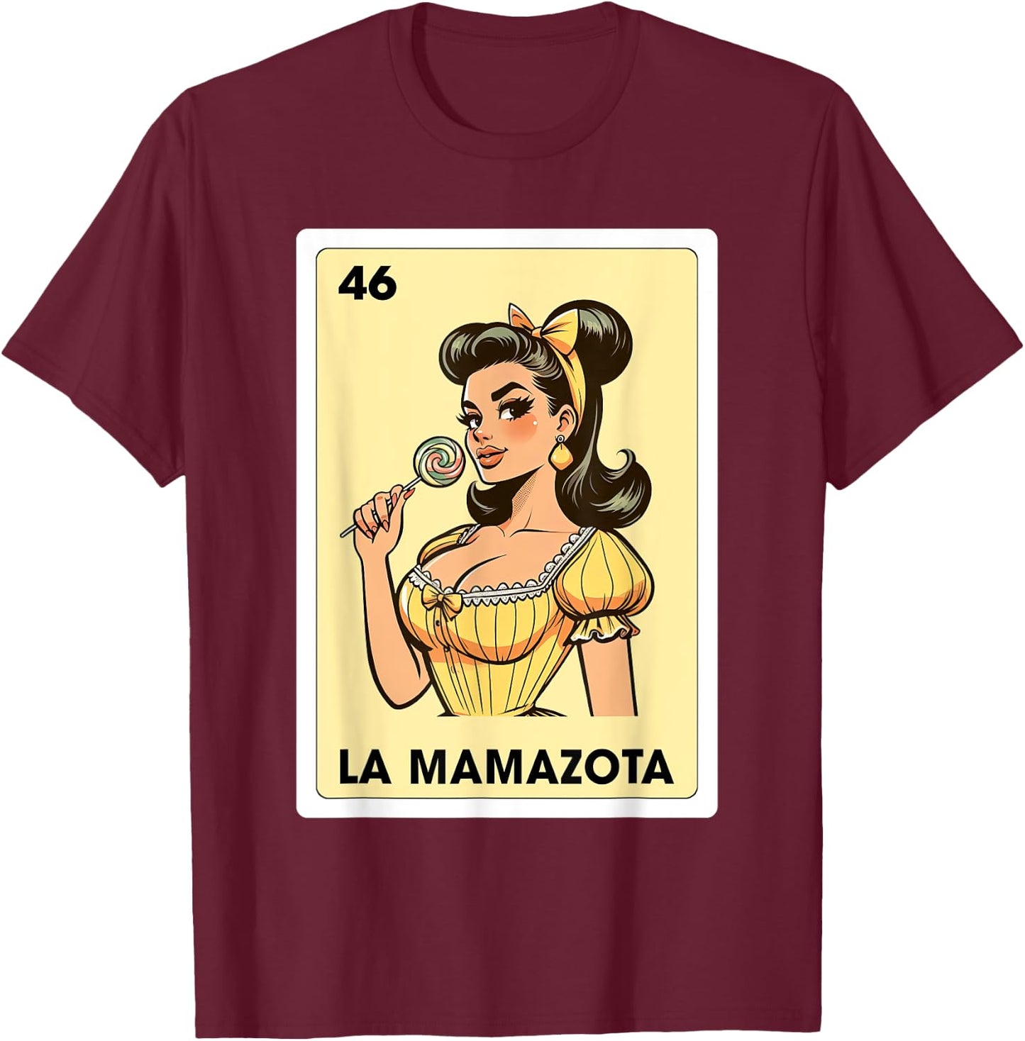 Mexicana Latina Mom Life La Mamazota Mexican Bingo Card T-Shirt - T-Shirt | Maroon