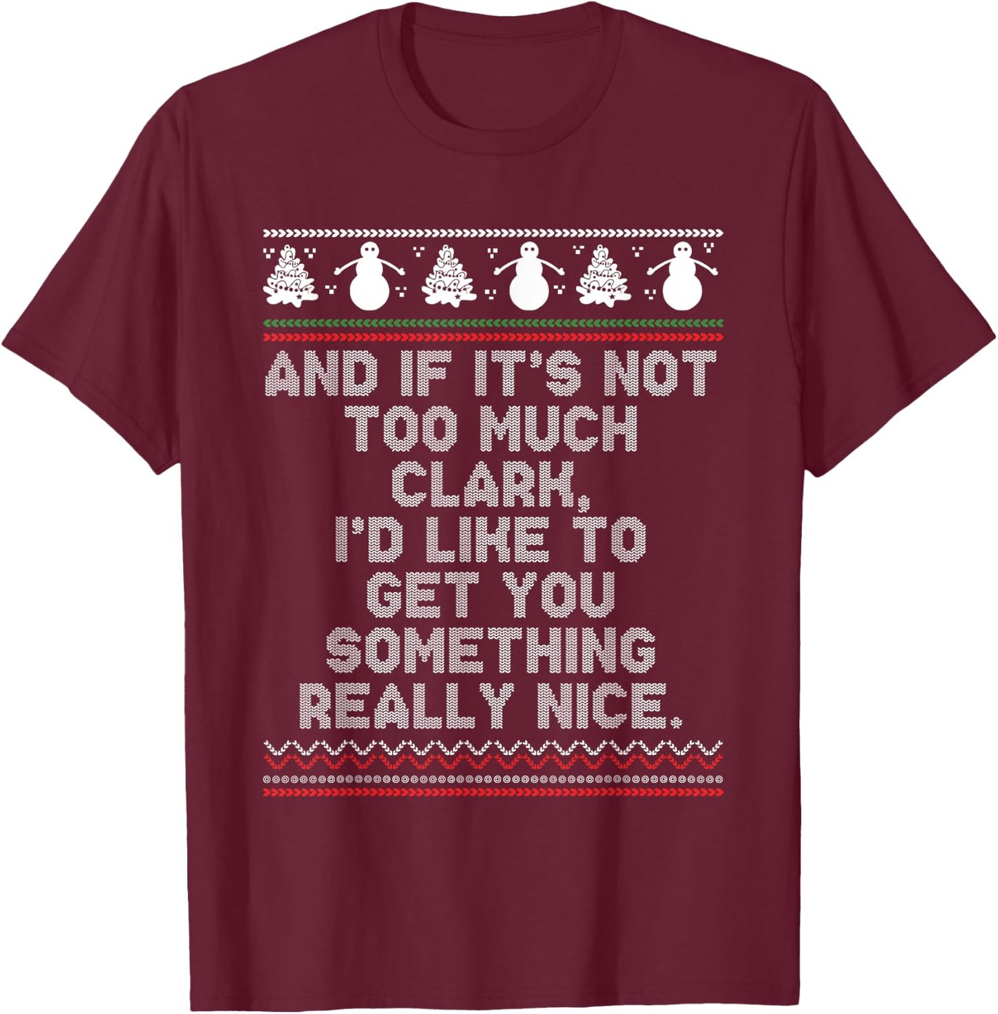 Funny Ugly Christmas Sweater Winter Vacation Christmas Tree T-Shirt - T-Shirt | Maroon