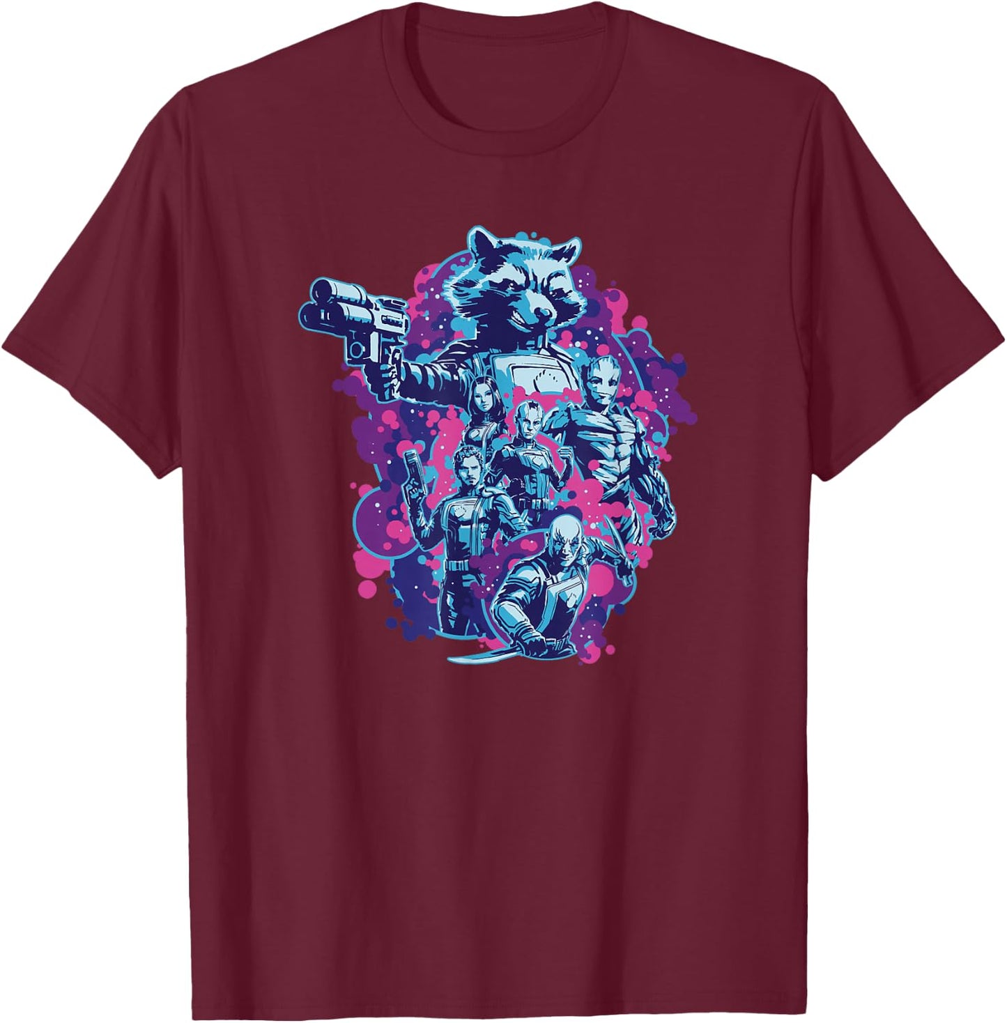 Marvel Guardians of the Galaxy Vol. 3 Vintage Bubble Poster T-Shirt - T-Shirt | Maroon
