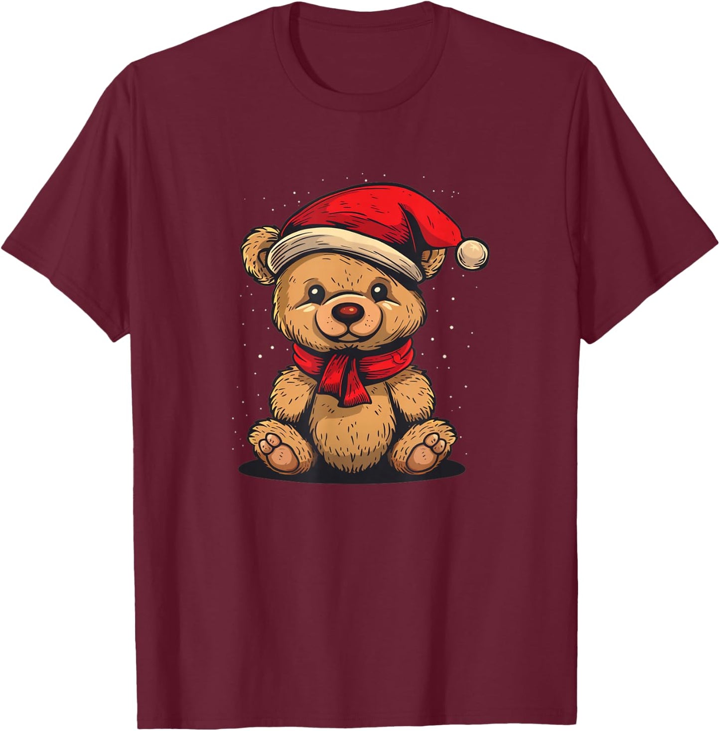 Festive Christmas for Teddy Bears Lovers T-Shirt - T-Shirt | Maroon