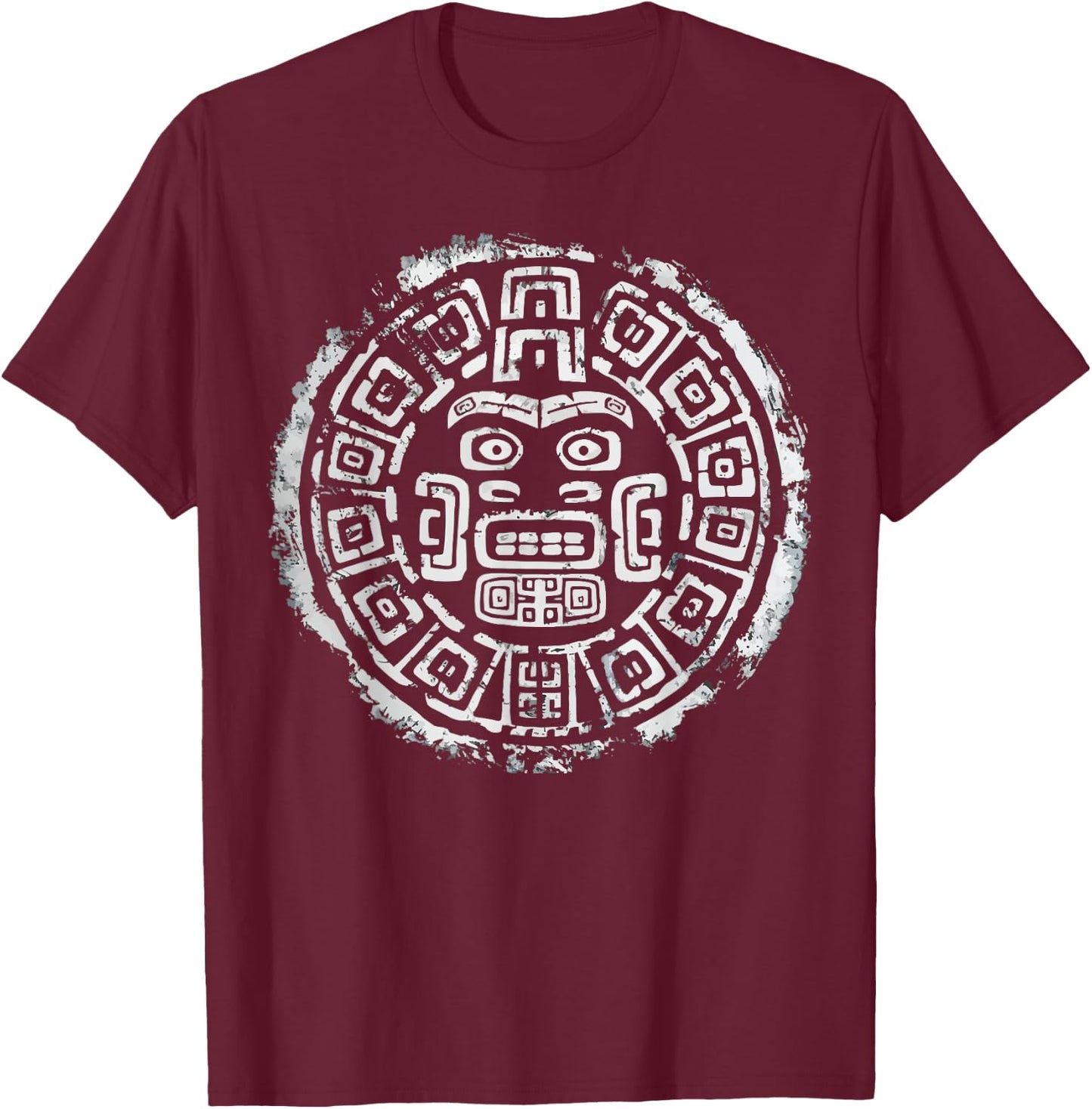 Aztec God Aztec Culture Mayan Indigenous Tlaloc Statue T-Shirt - T-Shirt | Maroon