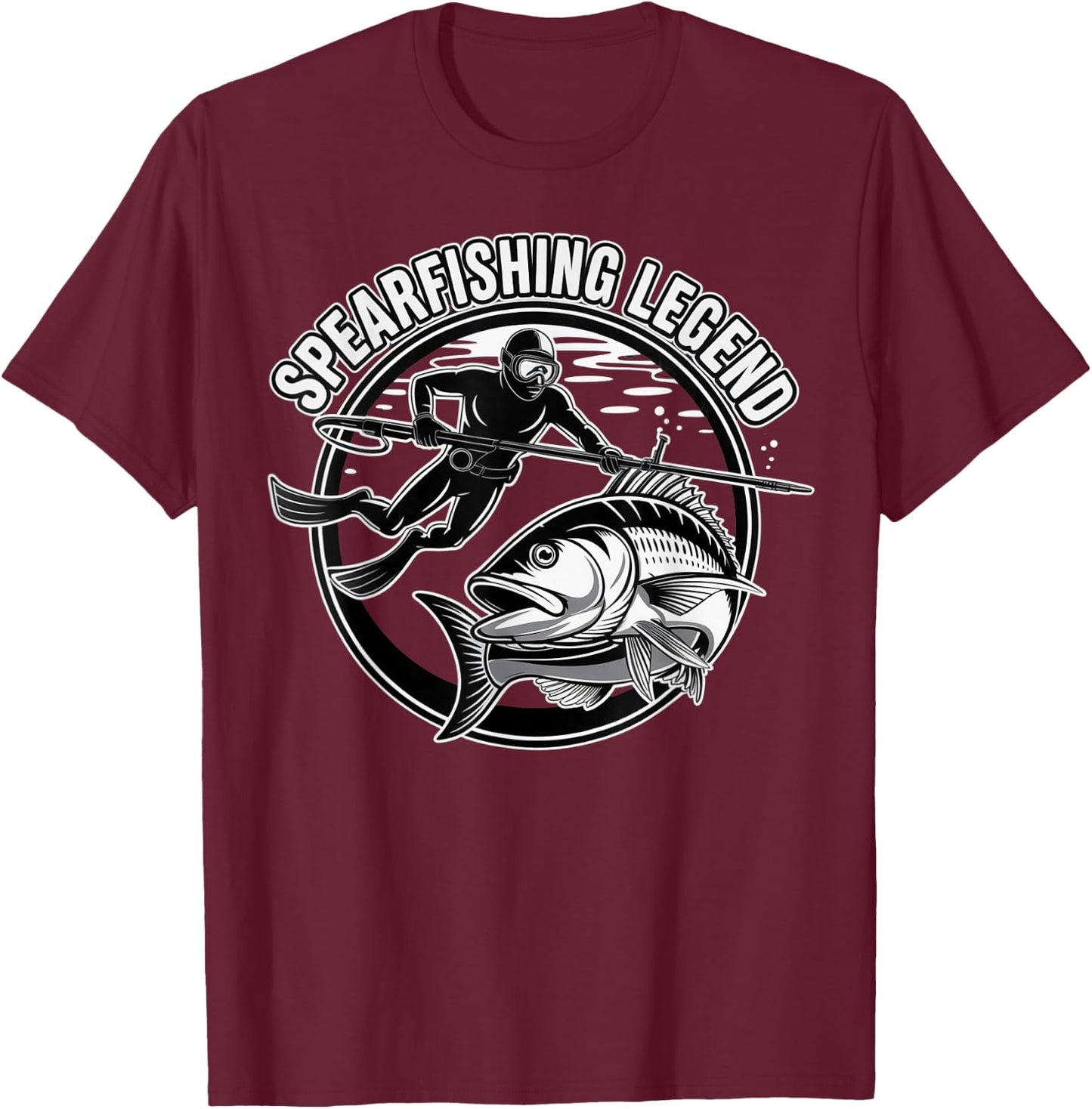 Spearfishing Legend Fisherman Fish Angler Spearfishing T-Shirt - T-Shirt | Maroon