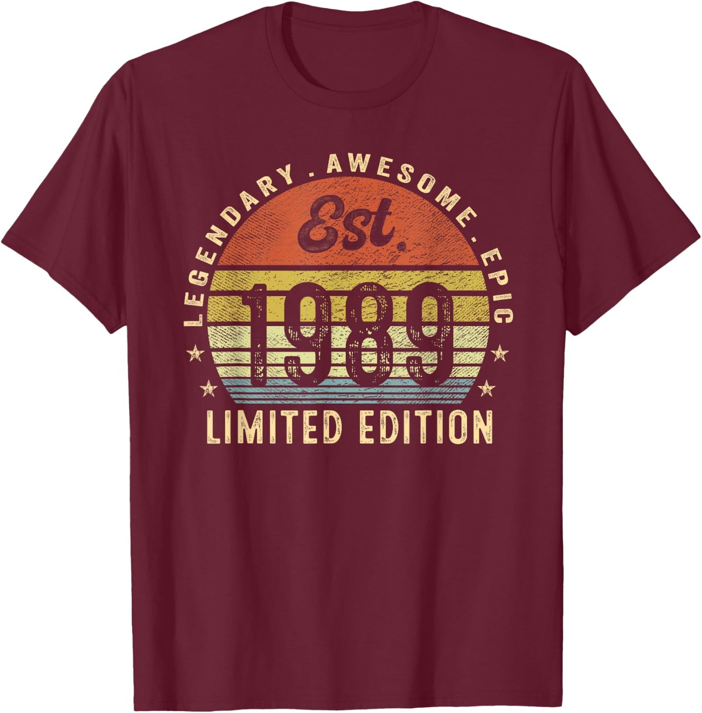 Est 1989 Limited Edition 35th Birthday Gifts 35 Year Old T-Shirt - T-Shirt | Maroon